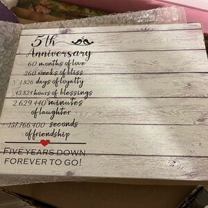 5 year anniversary photo frame